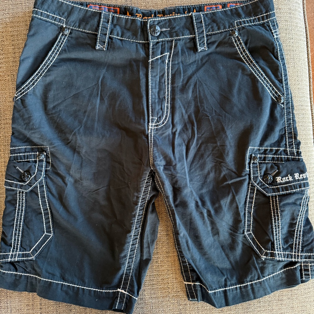 Rock Revival Black Cargo Shorts